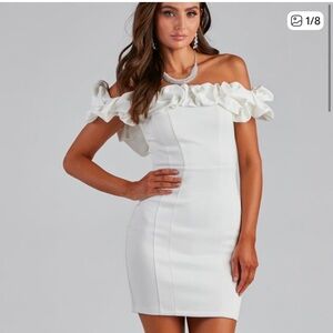 Elegant White One-Shoulder Dress